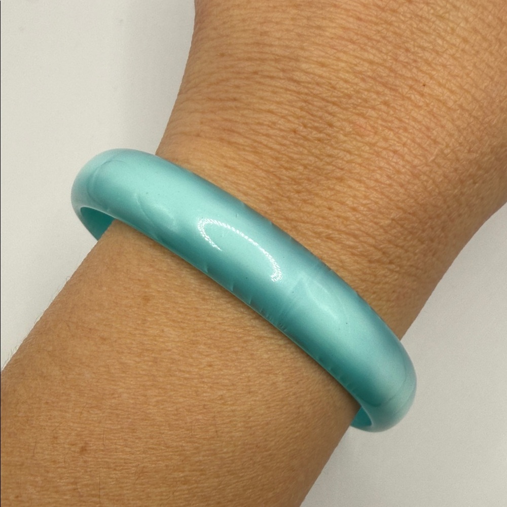 Vintage Acrylic Blue Bangle Cuff Statement Bracelet